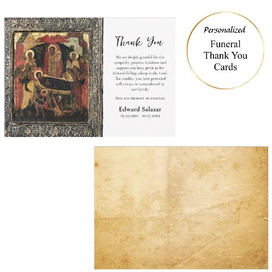 Minimalistische Orthodoxe Christelijke Begrafenis Bedankkaart