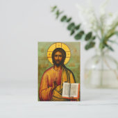 Minimalistische Orthodoxe Foto Memorial Prayer Kaa Plaatskaartje (Staand voorkant)