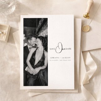 Minimalistische Oude Rijke Bruiloft Foto Save the  Date