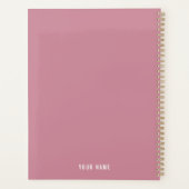 Minimalistische Oude Roze Ongedateerde Weekelijkse Planner (Achterkant)