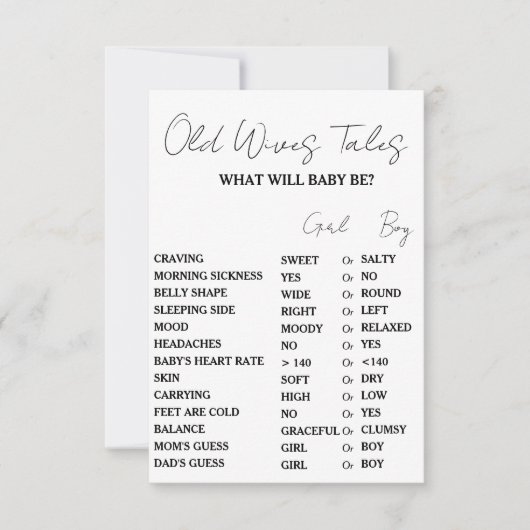 Minimalistische Oude Vrouwen Verhalen Baby Shower  Kaart (Voorkant)