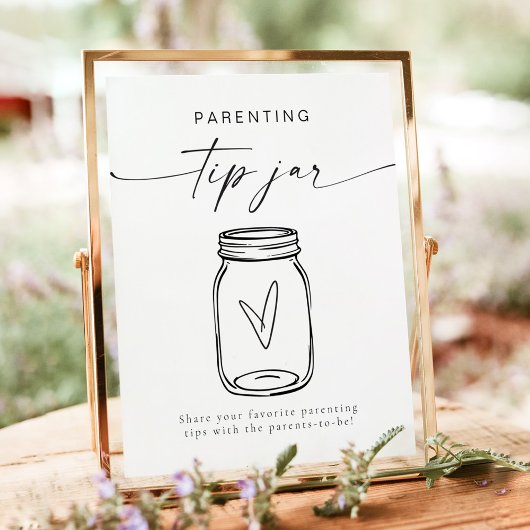 Minimalistische Ouderschap Tip Jar en Advies Spel Poster