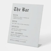 Minimalistische ouderwetse bruiloft het barteken reclamebord met voetstuk (Voorkant)