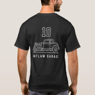Minimalistische Outlaw Hot Rod No 10 Blockcore T-shirt