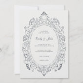 Minimalistische ovale barokke Lijst Elegante bruil Kaart (Voorkant)