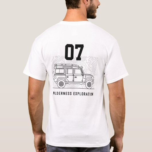 Minimalistische Overland Defender No 07 Blockcore T-shirt (Achterkant)