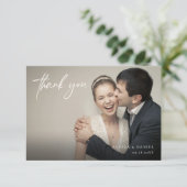 Minimalistische Overlay Aangepaste horizontale Tro Bedankkaart (Staand voorkant)