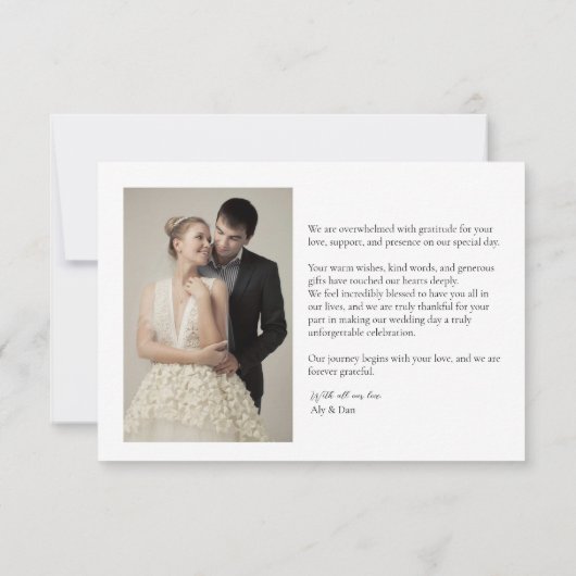 Minimalistische Overlay Aangepaste horizontale Tro Bedankkaart (Achterkant)