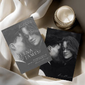 Minimalistische Overlay Foto Zwart & Wit Trouwen Kaart