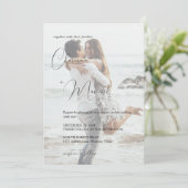 Minimalistische Overlay Fotobruiloft Kaart (Staand voorkant)