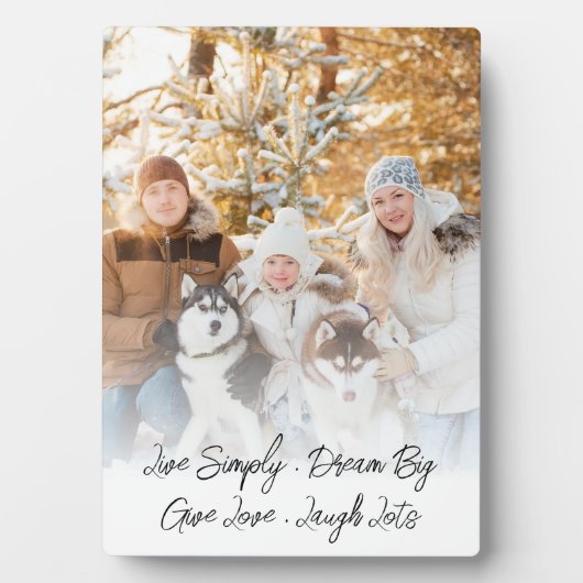 Minimalistische overlay van familiefoto met aangep fotoplaat (voorkant)