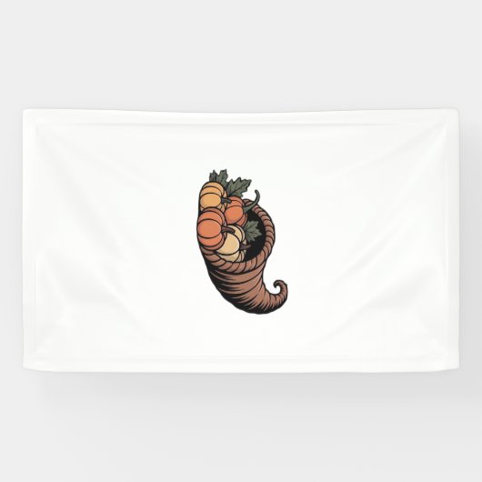 Minimalistische Overvloedige Thanksgiving-ontwerp Spandoek (Horizontaal)