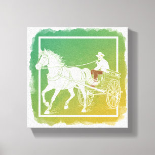 Minimalistische paard- en karlijn kunst   Surreal  Canvas Afdruk