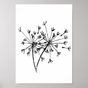 Minimalistische Paardenbloem Digitale Schets Kunst Poster