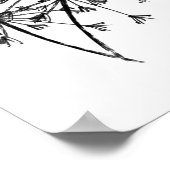 Minimalistische Paardenbloem Digitale Schets Kunst Poster (Hoek)