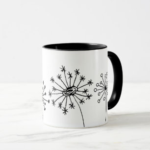 Minimalistische Paardenbloem Mok - Cute Botanische