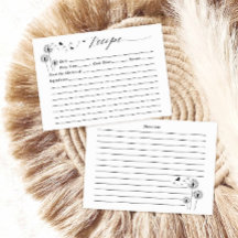Minimalistische Paardenbloem Receptkaart
