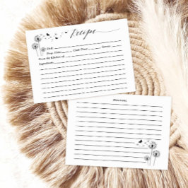 Minimalistische Paardenbloem Receptkaart