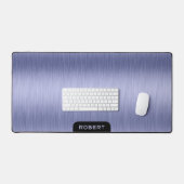 Minimalistische paars-blauw geborsteld aluminium t bureaumat (Keyboard & Muis)