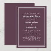 Minimalistische Paars-bruiloft Cassis Engagement P Kaart (Voorkant / Achterkant)