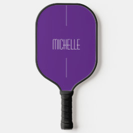 Minimalistische paarse aangepaste versie met naam pickleball paddle