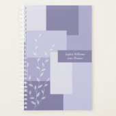 Minimalistische Paarse Abstracte Zachte Botanische Planner (Voorkant)