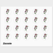 Minimalistische Paarse Aster bruiloft Ronde Sticker (Vel)