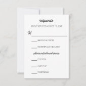 Minimalistische Paarse Aster Bruiloft RSVP Kaart (Voorkant)