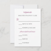 Minimalistische Paarse Aster Bruiloft RSVP Kaart (Voorkant)