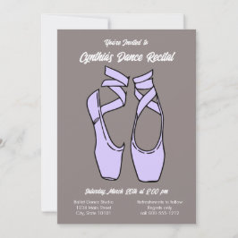 Minimalistische paarse balletuitvoering uitnodigin kaart