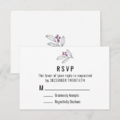 Minimalistische Paarse bessen verlaat bruiloft RSV RSVP Kaartje (Voorkant / Achterkant)