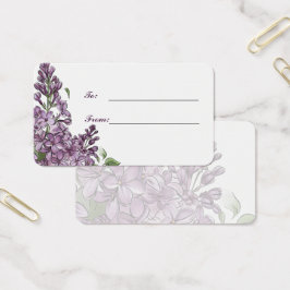 Minimalistische paarse bloem cadeau geschenk met n visitekaartje