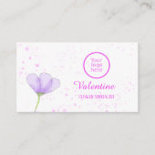 Minimalistische Paarse Bloem Roze Splash Bloemist Visitekaartje (Voorkant)