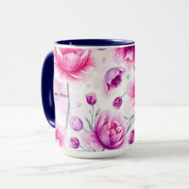 Minimalistische paarse bloemenlint IWD 2026 Mok