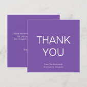 Minimalistische Paarse bruiloft Dank u plein (Voorkant / Achterkant)