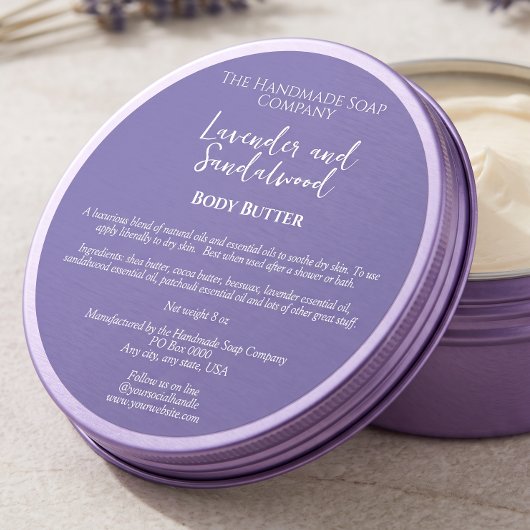 Minimalistische paarse cosmetica pot label
