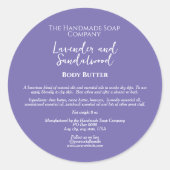 Minimalistische paarse cosmetica pot label (Voorkant)