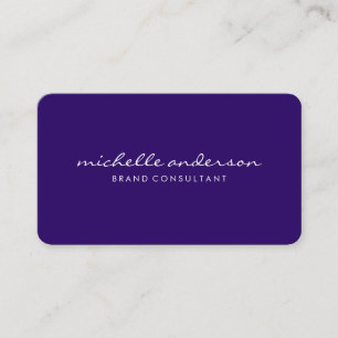 Minimalistische paarse cursieve tekst visitekaartje