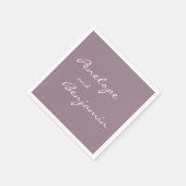 Minimalistische Paarse Dusty Script Weddenschap Aa Servet (Hoek)