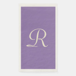 Minimalistische Paarse en cream-monogrammen Servet