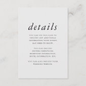 Minimalistische Paarse en Grijze Trouwdetails Informatiekaartje (Voorkant)