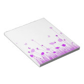 Minimalistische paarse en witte klaprozen weide bl notitieblok (Schuin)
