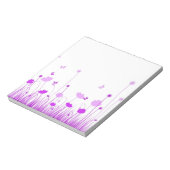 Minimalistische paarse en witte klaprozen weide bl notitieblok (Linkerzijde)