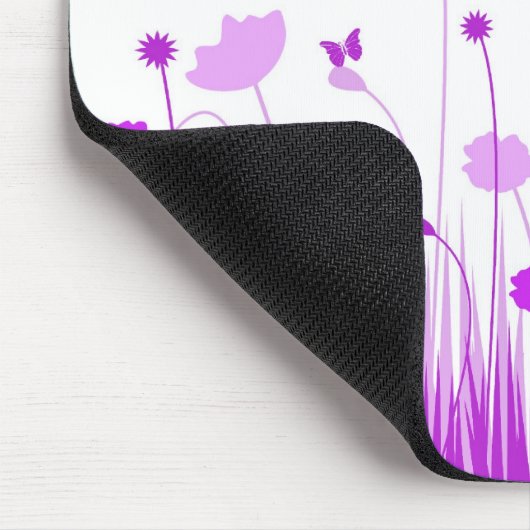 Minimalistische paarse en witte klaprozen weide na muismat (Hoek)