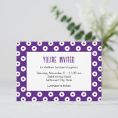 Minimalistische Paarse en witte Polka-Dot doop Kaart (Staand voorkant)
