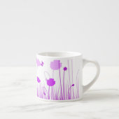 Minimalistische Paarse en Witte Poppies Meadow Flo Espresso Kop (Rechts)