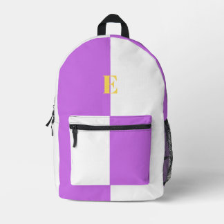 Minimalistische paarse en witte rugzakken met eige