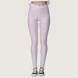 Minimalistische paarse golvende lijnprint gymleggi leggings