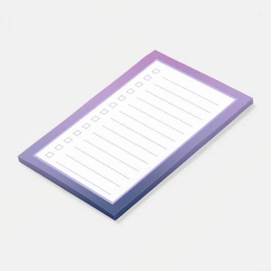 Minimalistische Paarse-gradiëntchecklist Post-it® Notes (Schuin)