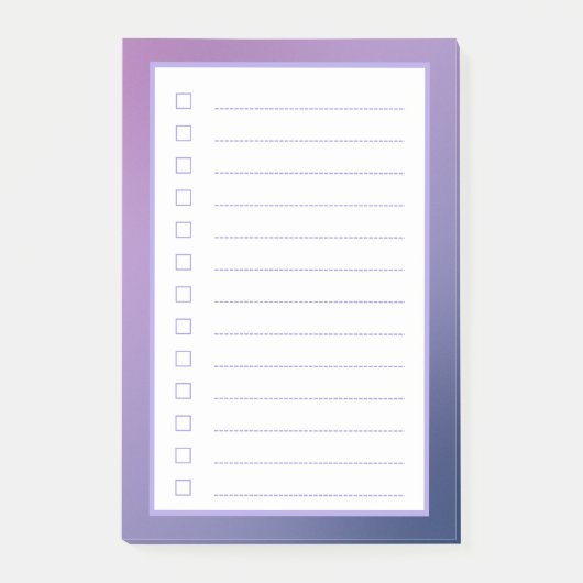 Minimalistische Paarse-gradiëntchecklist Post-it® Notes (Voorkant)
